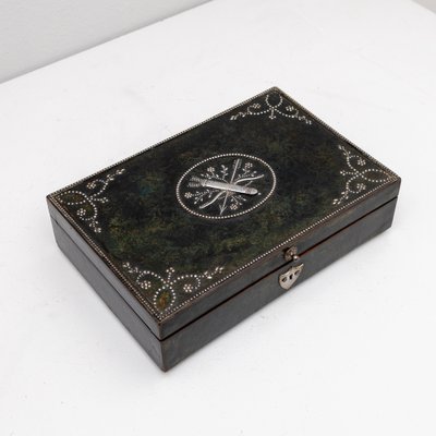 Sewing Box with Steel-Cut Decoration, 19th Century-VEI-1748807