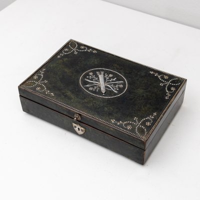 Sewing Box with Steel-Cut Decoration, 19th Century-VEI-1748807