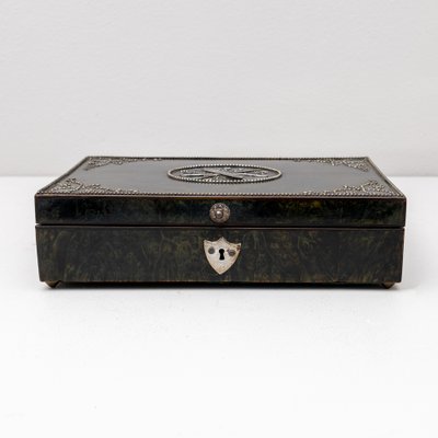 Sewing Box with Steel-Cut Decoration, 19th Century-VEI-1748807