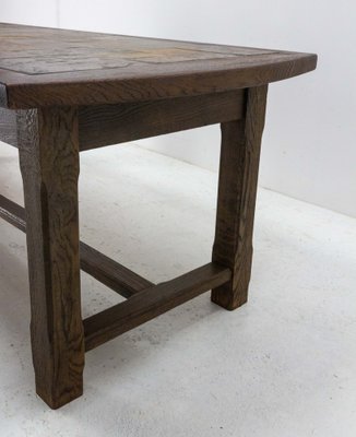 Shaker Style Farmhouse Table with Stone Tiled Top, France, Mid-20th Century-RIU-1263665