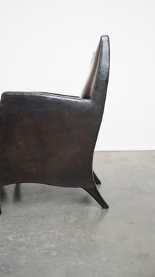 Sheep Leather Dining Room Chairs attributed to Bart Van Bekhoven, Set of 4-HPP-2036600