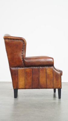 Sheep Leather Wingback Chair-HPP-2024326