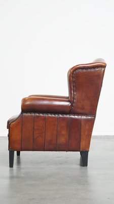 Sheep Leather Wingback Chair-HPP-2024326