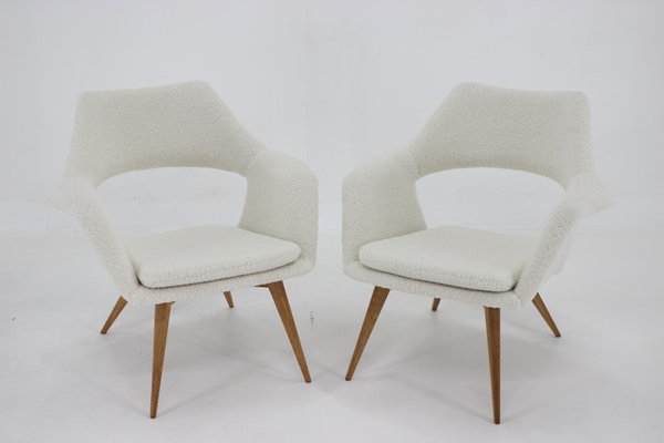 Sheepskin Shell Armchairs from Miroslav Navratil, 1960s, Set of 2-TZ-1358343