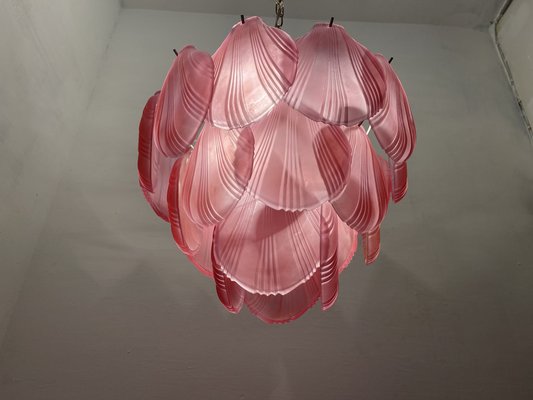 Shell-Shaped Ceiling Light in Pink Glass, 1980s-JJC-1798822