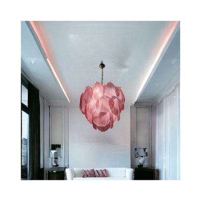 Shell-Shaped Ceiling Light in Pink Glass, 1980s-JJC-1798822