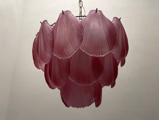 Shell-Shaped Ceiling Light in Pink Glass, 1980s-JJC-1798822