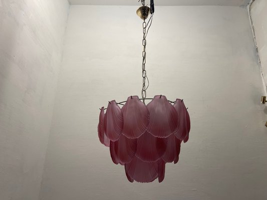 Shell-Shaped Ceiling Light in Pink Glass, 1980s-JJC-1798822