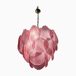 Shell-Shaped Ceiling Light in Pink Glass, 1980s-JJC-1798822