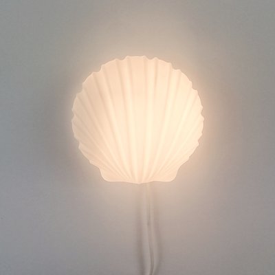 Shell-Shaped Opaline Glass Wall Light/Sconce from Limburg, Germany, 1970s-BMM-2021484