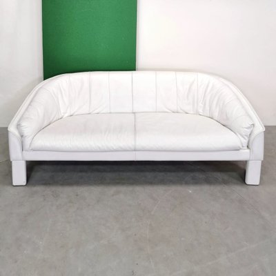 Shell Sofa in White Leather from Marac, 1980s-PRS-1740514