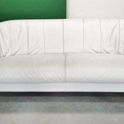 Shell Sofa in White Leather from Marac, 1980s-PRS-1740514