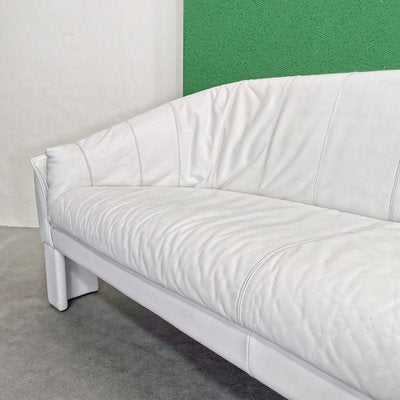 Shell Sofa in White Leather from Marac, 1980s-PRS-1740514