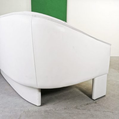 Shell Sofa in White Leather from Marac, 1980s-PRS-1740514