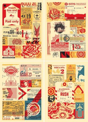 Shepard Fairey (Obey), Station to Station, 2012, Screen Prints, Set of 4-KHH-2028524