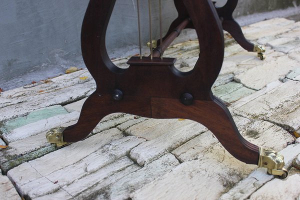 Sheraton Table on Caster Wheels with Leather Top, 1940s-UWJ-1407034