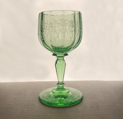 Sherry Wine Glasses with Green Maria Theresia Decor by Stefan Rath for Josef Lobmeyr, Austria, 1910s, Set of 12-HWV-1775406