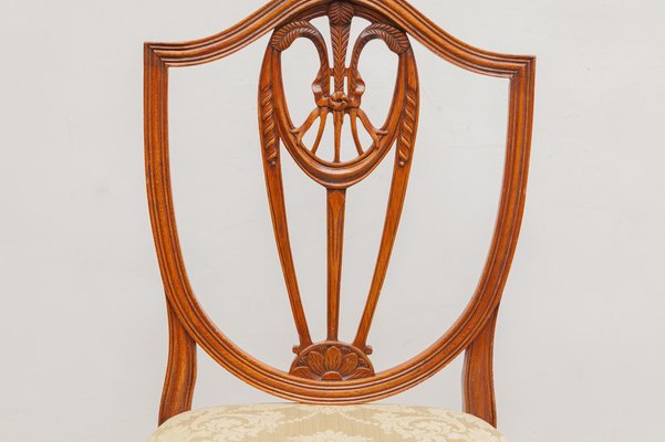 Shield Back Wheatsheaf Design Dining Chairs in the Style of Hepplewhite, Set of 6-KL-1128711