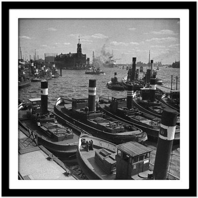 Ships at Hamburg Harbor, Germany 1937, Printed 2021-DYV-992028