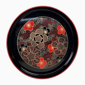 Shōwa Period Floral Lacquer Tray, Japan, 1970s-DWL-1761117