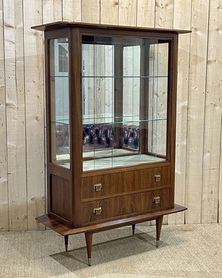 Showcase in Rosewood, Mahogany and Leather Handles, 1960s-QYF-1427579