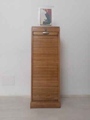 Shutter Filing Cabinet in Blond Oak, 1960s-PCO-1784919