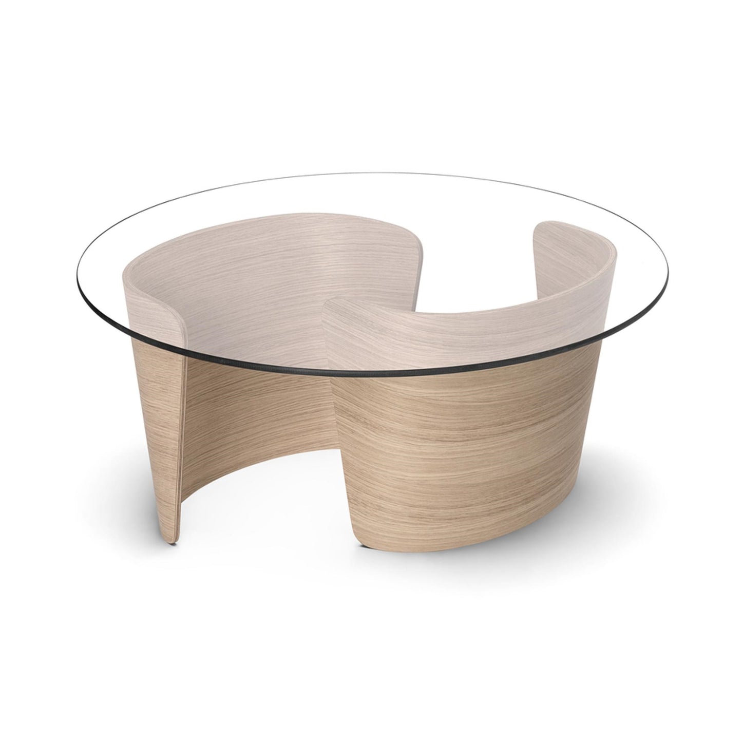 No 7 Lounge Coffee Table Ø90 by Sibast Furniture #White Oiled Oak/Glass