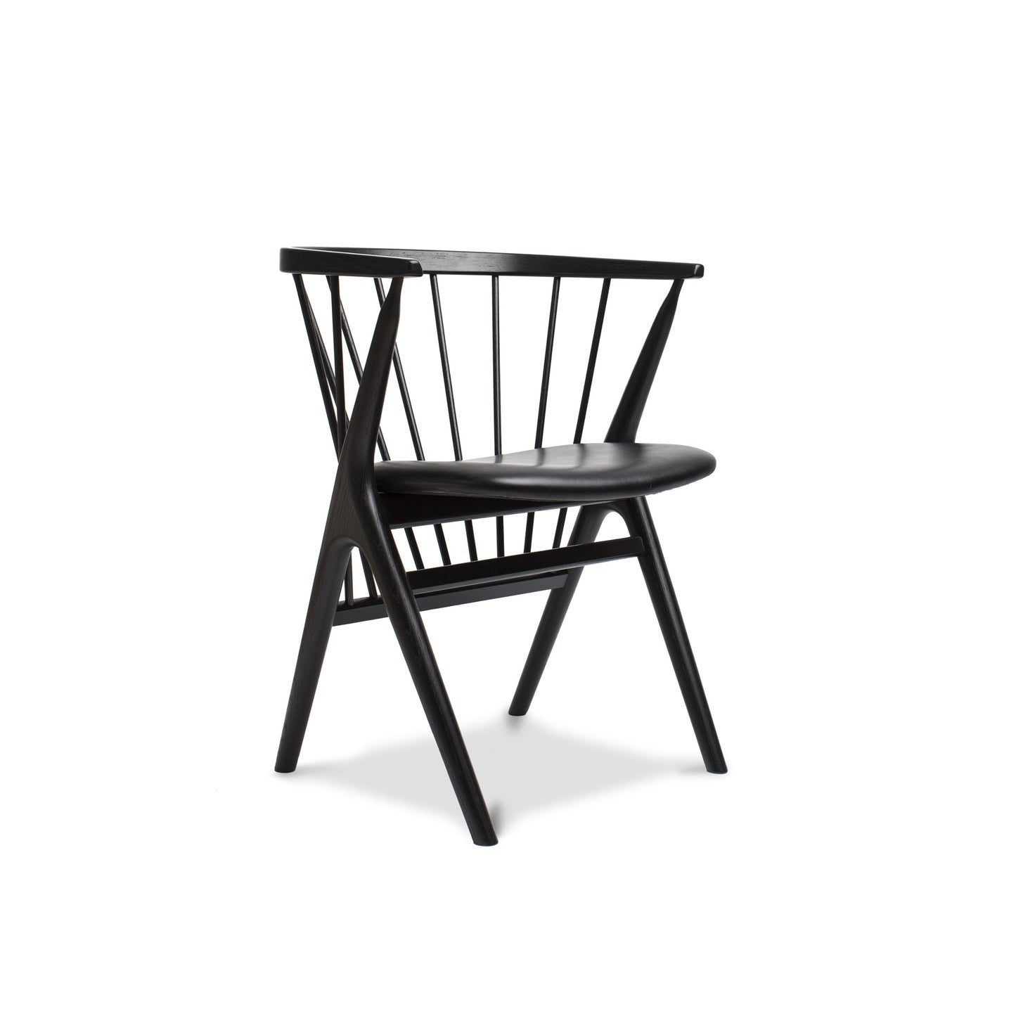 No 8 Dining Chair by Sibast Furniture #Black Oak and Black Leather
