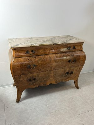 Sicilian Wooden Chest of Drawers with Marble Top, 1930s-YST-1768693