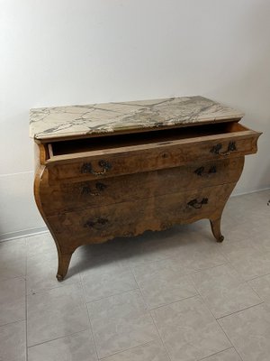 Sicilian Wooden Chest of Drawers with Marble Top, 1930s-YST-1768693