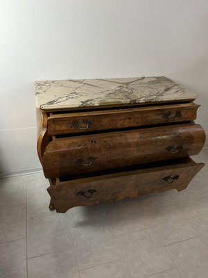 Sicilian Wooden Chest of Drawers with Marble Top, 1930s-YST-1768693