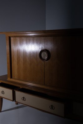 Side Cabinet in Leather and Brass attributed to Maxime-RCE-1777791