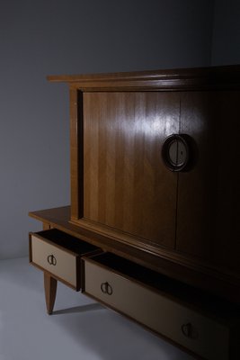 Side Cabinet in Leather and Brass attributed to Maxime-RCE-1777791