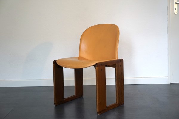 Side Chair in Cognac Leather by Tobia Scarpa for B&B Italia, 1970s-CIP-2023660