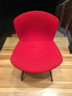 Side Chair with Red Hopsack Upholstery by Harry Bertoia for Knoll International, 1960s-LXP-1749054