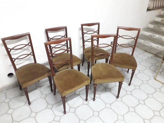 Side Chairs in Walnut, 1960s, Set of 6-AKA-1344182