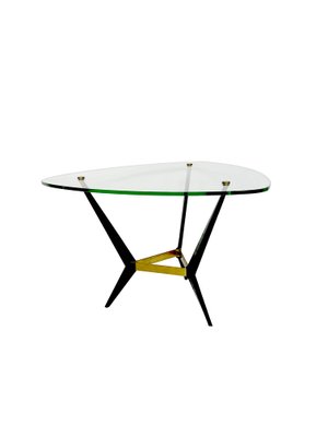 Side or Coffee Table in Metal and Glass attributed to Angelo Ostuni, 1950s-MTU-1754497