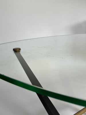 Side or Coffee Table in Metal and Glass attributed to Angelo Ostuni, 1950s-MTU-1754497