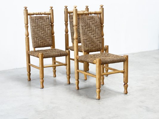 Side or Dining Chairs by Adrien Audoux & Frida Minet, 1970s, Set of 3-XLH-1791986