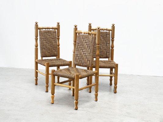 Side or Dining Chairs by Adrien Audoux & Frida Minet, 1970s, Set of 3-XLH-1791986