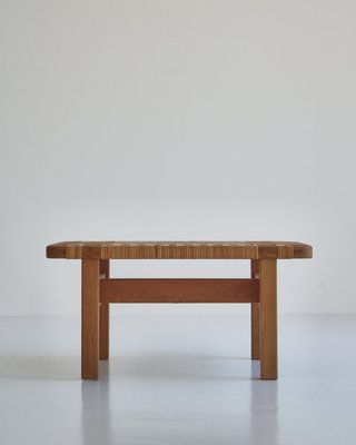 Side Table Bench in Oak & Rattan Cane by Børge Mogensen for Fredericia, Denmark, 1950s-WRF-1132416