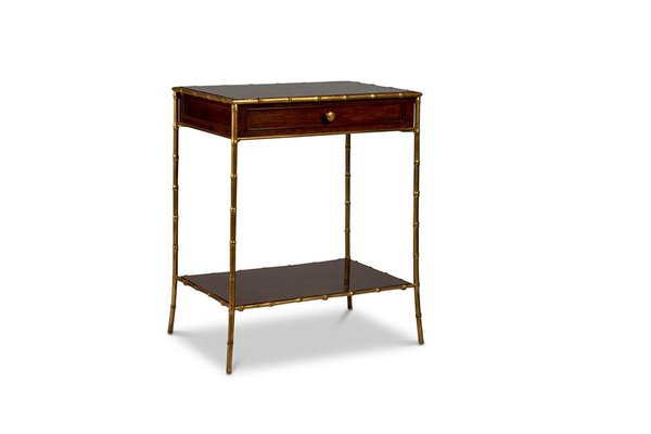 Side Table in Mahogany and Gilt Bronze, 1970s-CEJ-1700677