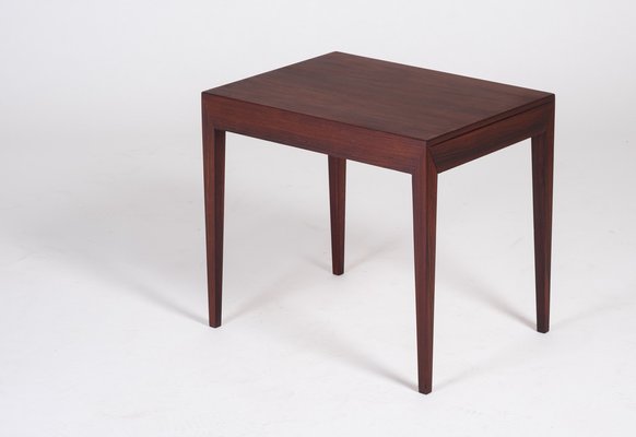 Side Table with Drawer in Rosewood by Severin Hansen for Haslev Møbelsnedkeri, 1950s-ZGQ-1289940