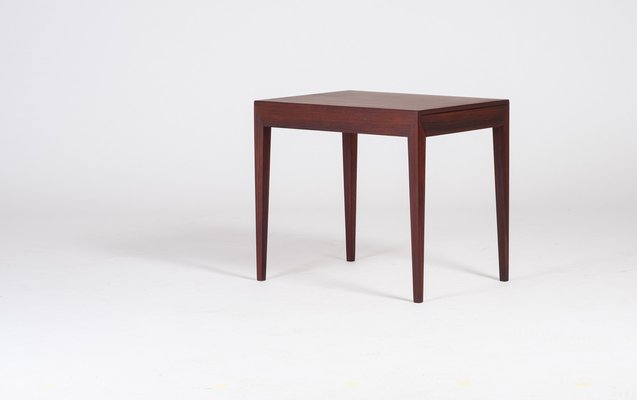 Side Table with Drawer in Rosewood by Severin Hansen for Haslev Møbelsnedkeri, 1950s-ZGQ-1289940