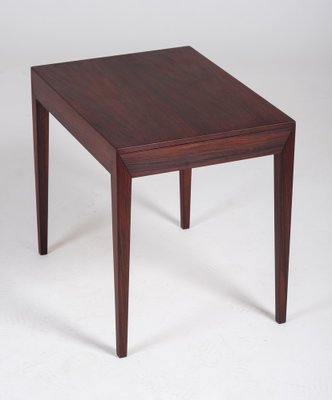 Side Table with Drawer in Rosewood by Severin Hansen for Haslev Møbelsnedkeri, 1950s-ZGQ-1289940