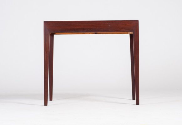 Side Table with Drawer in Rosewood by Severin Hansen for Haslev Møbelsnedkeri, 1950s-ZGQ-1289940