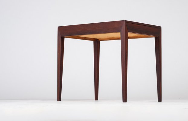 Side Table with Drawer in Rosewood by Severin Hansen for Haslev Møbelsnedkeri, 1950s-ZGQ-1289940