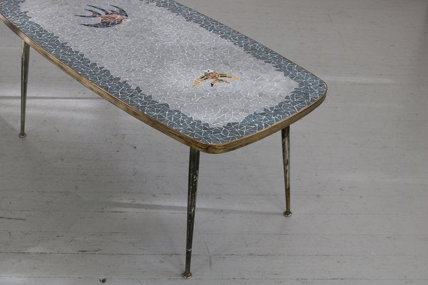 Side Table with Fish Motif in Glass Mosaic, 1950s-AA-1744254