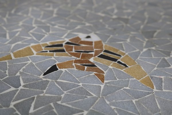 Side Table with Fish Motif in Glass Mosaic, 1950s-AA-1744254