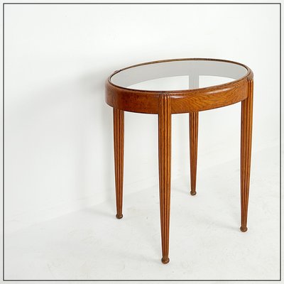 Side Table with Oval Glass Top-NYF-2019004